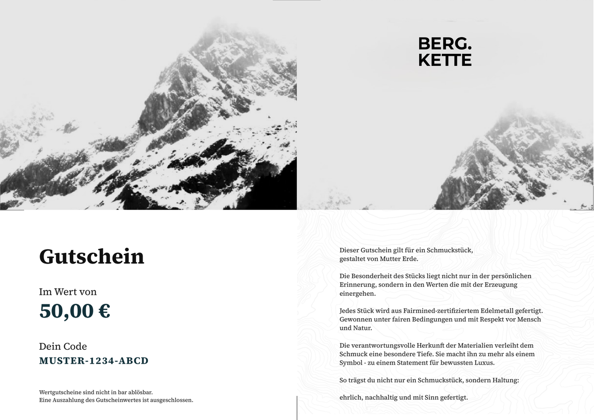 Alle Seiten der Gutscheinkarte mit Beispielangaben
