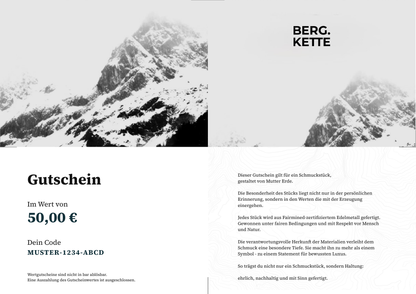 Alle Seiten der Gutscheinkarte mit Beispielangaben